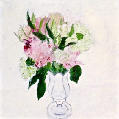 Pink White Arrangement Glass Pitcher